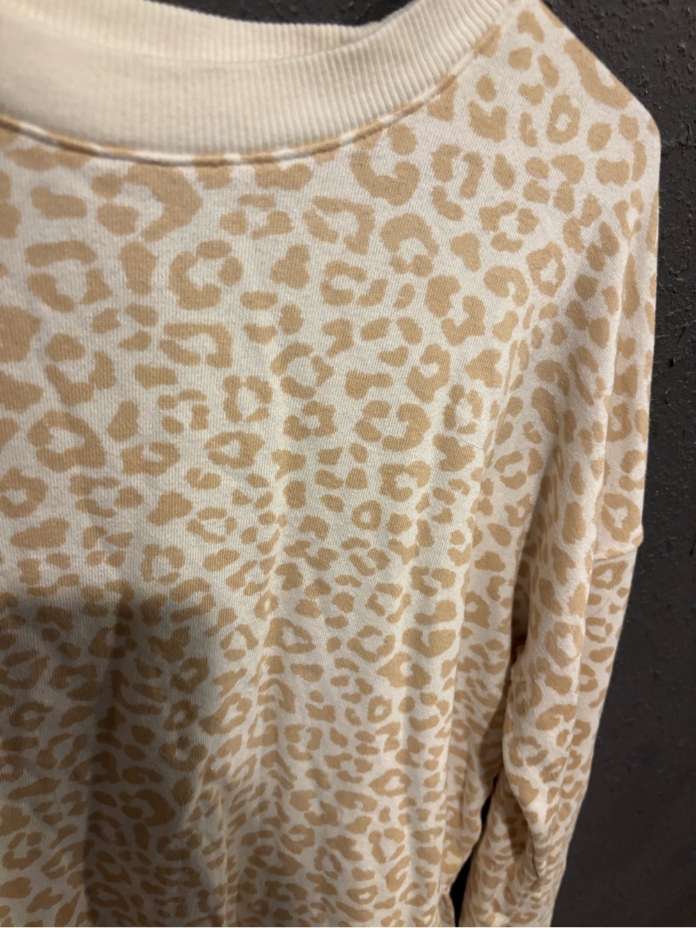 Time & True Leopard-Print Pullover Sweatshirt - Picture 4 of 5